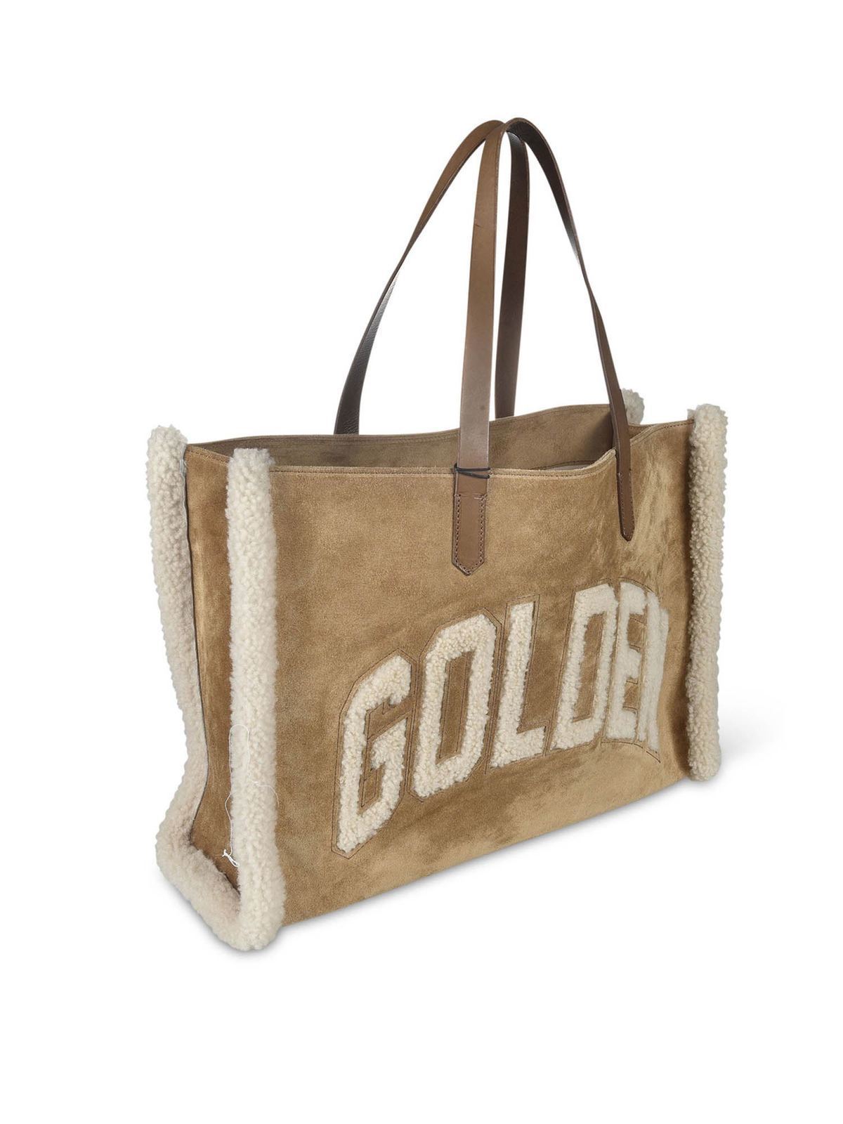 Shop Golden Goose Suede California Tote Bag In Camel